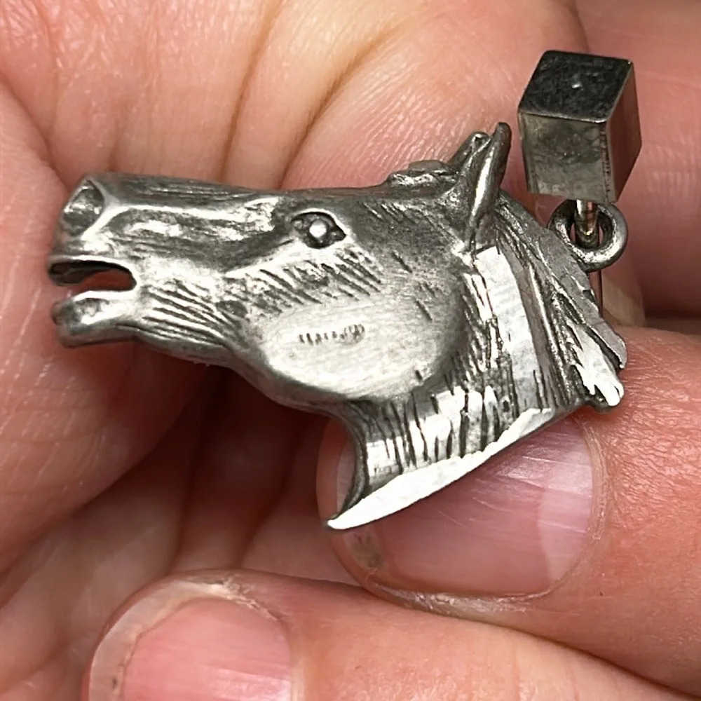 Horse head pewter pin